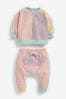 Multi Pastel Baby Colourblock Sweatshirt And Joggers Set (0mths-2yrs)