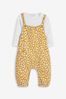 Yellow Ochre Spot Baby Dungaree And Bodysuit Set (0mths-2yrs)