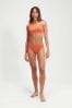 Speedo Womens Orange Textured Deep U-Back Bikini 2 Piece