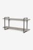 Grey Concrete Effect Two Tier Wall Shelves