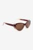 Brown Cut Out Detail Cateye Sunglasses
