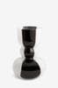Black/White Patterned Glass Curved Vase