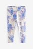 Blue Floral Rib Jersey Leggings (3mths-7yrs)