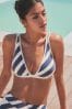 Streifen in Marine/Creme - Triangel-Bikini-Top mit Ausschnitt
