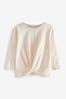Pale Pink Long Sleeve Twist Front T-Shirt (3mths-7yrs)