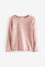 Pink Ditsy Floral T-Shirt Cotton Rich Long Sleeve Rib T-Shirt (3mths-7yrs)