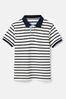 Navy Blue Joules Filbert Striped Pique Cotton Polo Shirt