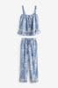 Laura Ashley Blue Josette Print Textured Cotton Cami Pyjamas