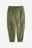 Khaki Green Embellished Parachute Cargo Trousers (3-16yrs)