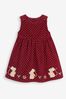 Berry Pink Mouse JoJo Maman Bébé Girls' Appliqué Cord Dress