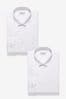 White Regular Fit Easy Care Single Cuff Shirts 2 Pack