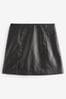 Urban Code Black Faux Leather Mini Skirt With Split Detail