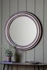 Round Beaded Pewter Grey Mirror by Gallery