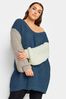 Grey Yours Curve Colour Block Knitted Jumper