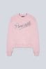 Pineapple Pastel Pink Sequin Logo Girls Sweatshirt