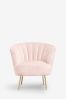 Opulent Velvet Blush Pink Stella Accent Chair With Gold Finish Legs