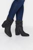 Yours Curve Black Extra Wide Fit Slouch Ankle Micro Boots