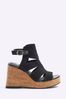 River Island Black Cut-Out Wedge Shoes Boots