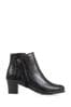 Pavers Wide Fit Heeled Black Ankle Boots