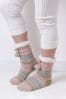 Totes Damen Strukturierte Slipper-Socken mit Streifen