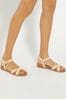 Dune London Natural Lassey Cross-Strap Footbed Sandals