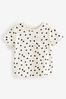 Weiße Tupfen - Kurzärmeliges T-Shirt mit Jakobsmuschel​​​​​​​ (3 Monate bis 7 Jahre)