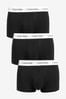 Black Calvin Klein Cotton Stretch Low Rise Trunks 3 Pack