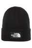 The North Face Black Logo Box Cuffed Beanie