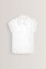 White Slim Fit Puff Sleeve Lace Trim School Blouse (3-14yrs), Slim Fit
