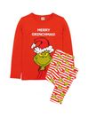 Vanilla Underground Red Grinch 100% Cotton The Grinch Unisex Merry Grinchmas Christmas Slogan Long Sleeve Long Leg Pyjamas Set
