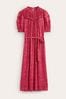 Boden Pink Yoke Detail Jersey Midi Dress