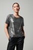 Silver Sequin T-Shirt, Regular