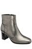 Grey Ravel Leather Zip-Up Ankle Boots