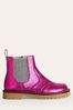 Boden Pink Leather Chelsea Boots