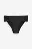 Mint Velvet Black Plain Ruched Side Bikini Briefs