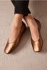 Bronze Signature Leather Hi Cut Ballerina Shoes