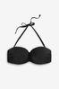 Black Shaping Padded Wired Bandeau Bikini Top