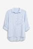 Blue/White Blue and White Stripe Long Sleeve Smart Shirt, Petite