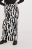 Simply Be Zebra Side Split Satin Maxi Black Skirt