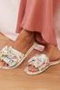 Laura Ashley Cream Megan Print Open Bow Mule
