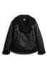 Superdry Black Faux Fur Shearling Aviator graphic