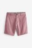 Pink Straight Fit Stretch Chinos Shorts, Straight Fit