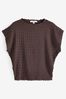 Brown Short Sleeve Textured T-Shirt