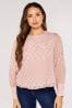 Apricot Pink Jacquard Graduating Dot Blouse