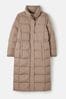 Joules Somerton Natural Showerproof Down Feather Long Puffer Coat
