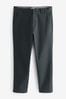 Black Stretch Chinos Trousers, Slim Fit
