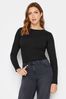 Black Long Tall Sally Long Sleeve Ribbed Bodysuit