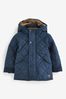 Navy Blue Quilted Teddy Borg Fleece Lined Jacket (3mths-7yrs)
