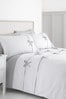 Catherine Lansfield White Milo Bow Duvet Cover and Pillowcase Set