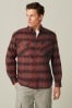 Red Twin Pocket Check Long Sleeve Shirt